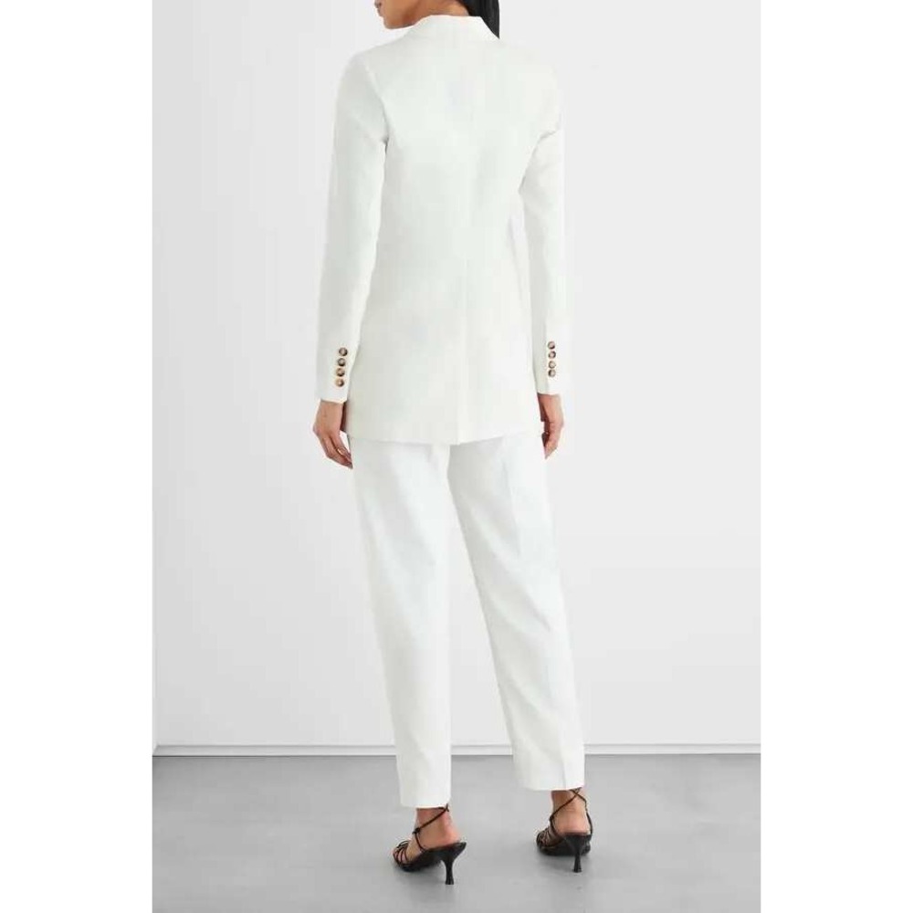 NWT IRIS & INK Giselle Double-Breasted Off White Organic Cotton Blazer – 12 - Picture 7 of 11
